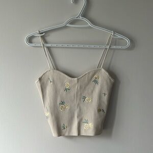 H&M Floral crop top size small